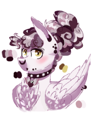 Size: 704x929 | Tagged: safe, artist:6-fingers-lover, oc, oc only, pegasus, pony, chest fluff, choker, female, mare, nose piercing, offspring, parent:pinkie pie, parent:silver zoom, piercing, simple background, solo, spiked choker, transparent background