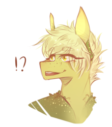 Size: 660x751 | Tagged: safe, artist:riressa, oc, oc only, bust, exclamation point, interrobang, question mark, simple background, solo, transparent background