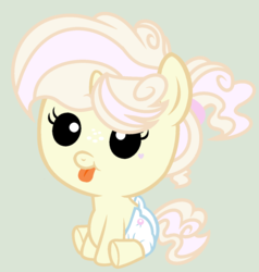 Size: 1384x1452 | Tagged: safe, artist:starfalldawn, oc, oc only, oc:chiffon love letter, pony, baby, baby pony, magical lesbian spawn, offspring, parent:applejack, parent:lily lace, simple background, solo