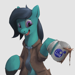 Size: 1100x1100 | Tagged: safe, artist:adidea, oc, clothes, coffee, hooves, necktie, simple background, white background