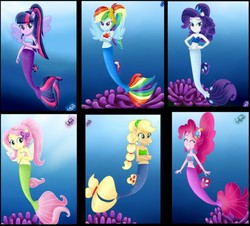 Size: 1164x1051 | Tagged: safe, artist:liniitadash23, applejack, fluttershy, pinkie pie, rainbow dash, rarity, sci-twi, twilight sparkle, human, mermaid, equestria girls, g4, my little pony: the movie, humane five, humane six, mane six, mermaidized, seaponified, seapony applejack, seapony fluttershy, seapony pinkie pie, seapony rainbow dash, seapony rarity, seapony twilight, show accurate, species swap
