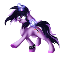 Size: 2900x2300 | Tagged: safe, artist:sodapopfairypony, oc, oc only, oc:chia seed, pony, unicorn, cellphone, female, high res, magic, mare, phone, simple background, solo, spiked wristband, transparent background, wristband