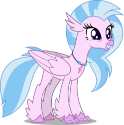 Size: 4984x5000 | Tagged: safe, artist:dashiesparkle, silverstream, classical hippogriff, hippogriff, g4, school daze, .svg available, absurd resolution, cute, diastreamies, female, jewelry, leaning forward, necklace, simple background, solo, transparent background, vector