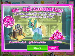 Size: 2048x1536 | Tagged: safe, gameloft, iahjmehet, lunar bay, pony, g4, my little pony: magic princess, advertisement, costs real money, game, game screencap, introduction card, somnambula resident