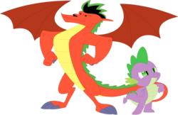 Size: 3587x2318 | Tagged: safe, artist:porygon2z, spike, dragon, g4, american dragon jake long, crossover, disney, duo, high res, jake long, simple background, transparent background