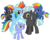 Size: 1540x1224 | Tagged: safe, artist:thecheeseburger, rainbow dash, thunderlane, oc, oc:silver rain, oc:thunder cloud, pegasus, pony, g4, adorapiehater, colt, cute, dashabetes, description in the comments, evil pie hater dash, family, female, filly, filly evil pie hater dash, grin, hnnng, looking at you, male, mare, next generation, ocbetes, offspring, parent:rainbow dash, parent:thunderlane, parents:thunderdash, shipping, simple background, smiling, stallion, straight, thunderdash, transparent background