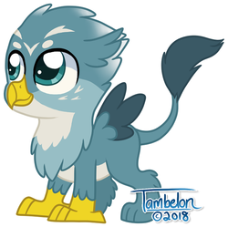 Size: 600x597 | Tagged: safe, artist:tambelon, oc, oc only, griffon, cute, male, ocbetes, offspring, parent:gabby, parent:gallus, parents:gabbus, solo