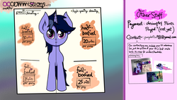 Size: 2713x1536 | Tagged: safe, artist:php142, oc, oc only, oc:purple flix, pony, unicorn, commission, commission info, cute, gradient background, male, pencil drawing, solo, text, traditional art
