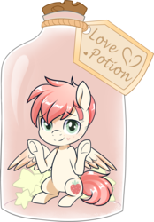 Size: 1274x1831 | Tagged: safe, artist:xwhitedreamsx, oc, oc only, pony, bottle, pony in a bottle, simple background, solo, transparent background