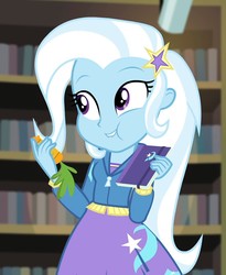 Size: 880x1072 | Tagged: safe, screencap, trixie, equestria girls, equestria girls specials, g4, my little pony equestria girls: better together, my little pony equestria girls: forgotten friendship, carrot, cute, diatrixes, food