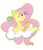 Size: 2500x2900 | Tagged: safe, artist:theartistsora, fluttershy, butterfly, pegasus, pony, g4, butterfly on nose, cloud, female, folded wings, high res, insect on nose, looking at something, mare, on a cloud, outline, profile, prone, simple background, smiling, solo, transparent background, turned head