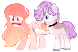 Size: 4344x2920 | Tagged: safe, artist:venomns, oc, oc only, oc:amber, oc:lavender, pegasus, pony, unicorn, base used, female, mare, raised hoof, simple background, transparent background, unshorn fetlocks