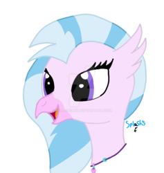 Size: 1024x1080 | Tagged: safe, artist:splashsart, silverstream, classical hippogriff, hippogriff, g4, school daze, female, simple background, solo, watermark