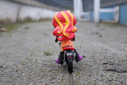 Size: 6000x4000 | Tagged: safe, artist:artofmagicpoland, sunset shimmer, equestria girls, g4, my little pony equestria girls: friendship games, doll, equestria girls minis, eqventures of the minis, female, irl, motorcross, motorcycle, photo, racing, solo, toy