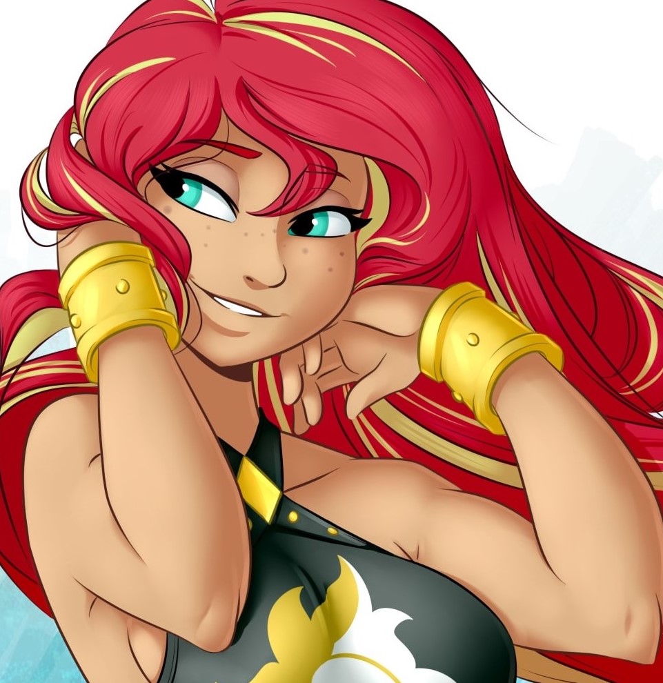 1694738 Safe Artist Ponut Joe Edit Edit Sunset Shimmer Human