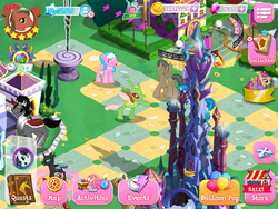 Size: 2048x1536 | Tagged: safe, gameloft, aloe, arista, aroma hathor, barren hymn, coloratura, haakim, king sombra, changedling, changeling, earth pony, pegasus, pony, g4, background changeling, background pony, crystal, crystal castle, dark crystal, female, game, game screencap, hill song, male, mare, stallion