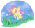 Size: 1897x1556 | Tagged: safe, artist:brok-enwings, fluttershy, pegasus, pony, g4, blushing, cute, eyes closed, female, flying, mare, plants, pond, raised hoof, rock, shyabetes, simple background, smiling, solo, spread wings, transparent background, water, wings