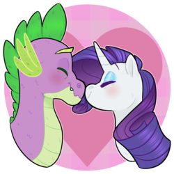 Size: 1600x1600 | Tagged: safe, artist:whisperseas, rarity, spike, g4, boop, female, male, noseboop, nuzzling, older, older spike, ship:sparity, shipping, simple background, straight, transparent background