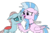 Size: 1727x1135 | Tagged: safe, artist:eagc7, ocellus, silverstream, changedling, changeling, classical hippogriff, hippogriff, g4, blushing, cute, dialogue, diaocelles, diastreamies, eye contact, female, floppy ears, interspecies, lesbian, looking at each other, open mouth, ship:ocellustream, shipping, simple background, smiling, text, transparent background, truth