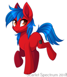 Size: 512x588 | Tagged: safe, artist:scarlet-spectrum, oc, oc only, oc:firewolfy, earth pony, pony, commission, looking at you, male, signature, simple background, solo, stallion, transparent background