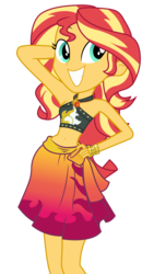 Size: 1688x3000 | Tagged: safe, artist:ahsokafan100, sunset shimmer, human, equestria girls, equestria girls specials, g4, my little pony equestria girls: better together, my little pony equestria girls: forgotten friendship, adorasexy, arm behind head, armpits, belly button, bikini, clothes, cute, female, geode of empathy, magical geodes, midriff, pose, sexy, shimmerbetes, simple background, smiling, solo, stomach, swimsuit, transparent background, vector