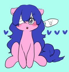 Size: 671x703 | Tagged: safe, artist:shusu, oc, oc only, earth pony, pony, blushing, eyepatch sweat, heart, solo