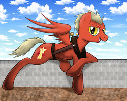 Size: 1280x1024 | Tagged: dead source, source needed, useless source url, safe, artist:wolftendragon, pegasus, pony, bedroom eyes, james, james the red engine, looking at you, male, ponified, rule 85, smiling, smiling at you, solo, stallion, thomas the tank engine