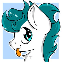 Size: 1024x1024 | Tagged: safe, artist:northwindsmlp, oc, oc only, oc:north winds, pony, bust, male, portrait, simple background, solo, stallion, tongue out, white background