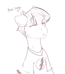Size: 1156x1313 | Tagged: safe, artist:dragk, mudbriar, pony, g4, the maud couple, bazinga, clothes, male, sheldon cooper, shirt, solo, that was fast, the big bang theory