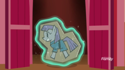 Size: 1920x1080 | Tagged: safe, screencap, maud pie, g4, the maud couple, cardboard cutout, cardboard maud, discovery family logo, implied starlight glimmer, smiling, when she smiles