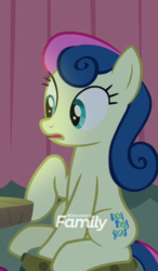 Size: 367x629 | Tagged: safe, screencap, bon bon, sweetie drops, earth pony, pony, g4, the maud couple, cropped, discovery family logo, female, wide eyes