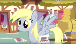 Size: 1599x928 | Tagged: safe, screencap, derpy hooves, maud pie, pegasus, pony, g4, the maud couple, female, flyer, solo, your ad could be here