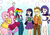 Size: 5159x3643 | Tagged: safe, artist:captainkachiro, applejack, fluttershy, pinkie pie, rainbow dash, rarity, twilight sparkle, human, g4, book, clothes, cowboy hat, cute, dress, glasses, hat, humanized, mane six, mary janes, miniskirt, pants, shirt, shoes, side slit, skirt, socks, stetson, sweater, sweatershy, thigh highs, thigh socks, turtleneck