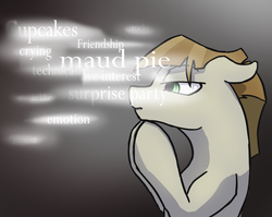 Size: 1260x1004 | Tagged: safe, artist:dragonsponies, mudbriar, earth pony, pony, g4, season 8, the maud couple, gray background, male, mind palace, sherlock, simple background, solo, text, thinking