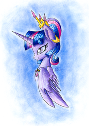 Size: 2440x3440 | Tagged: safe, artist:nightpaint12, twilight sparkle, alicorn, pony, g4, colored pencil drawing, female, gradient background, high res, mare, solo, traditional art, twilight sparkle (alicorn)