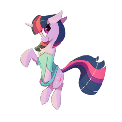 Size: 3000x3000 | Tagged: safe, artist:vistamage, twilight sparkle, pony, unicorn, g4, chest fluff, clothes, female, high res, mare, shirt, simple background, smiling, solo, transparent background, unicorn twilight