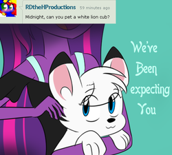 Size: 500x450 | Tagged: dead source, safe, artist:wubcakeva, sci-twi, twilight sparkle, big cat, lion, equestria girls, g4, causal midnight sparkle, clothes, crossover, cub, cute, dialogue, jungle emperor leo, kimba, kimba the white lion, midnight sparkle, shirt, smiling