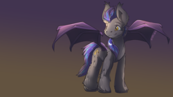 Size: 1920x1080 | Tagged: safe, artist:noben, oc, oc only, oc:helios aster, bat pony, pony, commission, male, solo, wings