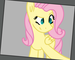 Size: 1323x1057 | Tagged: safe, artist:azure-quill, artist:fluttershydaily, fluttershy, pony, g4, female, holding a camera, selfie, smiling, solo