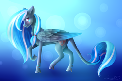 Size: 3000x2006 | Tagged: safe, artist:huayan, oc, oc only, pegasus, pony, female, high res, leonine tail, mare, solo, unshorn fetlocks