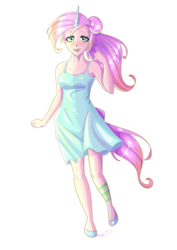 Size: 2893x4092 | Tagged: safe, artist:huayan, oc, oc only, anthro, plantigrade anthro, clothes, dress, female, simple background, solo, transparent background