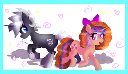 Size: 4000x2300 | Tagged: safe, artist:sweethearts11, oc, oc only, oc:sweet hearts, pony, unicorn, female, high res, male, mare, stallion