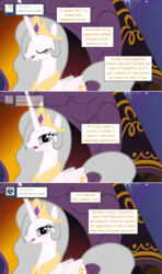 Size: 1280x2168 | Tagged: safe, artist:hakunohamikage, princess celestia, pony, ask-princesssparkle, g4, ask, female, gray mane, solo, tumblr