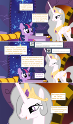 Size: 1280x2168 | Tagged: safe, artist:hakunohamikage, princess celestia, twilight sparkle, alicorn, pony, ask-princesssparkle, g4, ask, female, gray mane, solo, tumblr, twilight sparkle (alicorn)