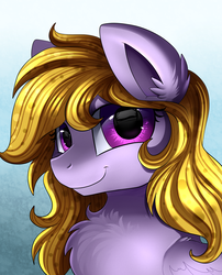Size: 1424x1764 | Tagged: safe, artist:pridark, oc, oc only, oc:cookie byte, pony, bust, chest fluff, commission, female, looking at you, portrait, smiling, solo