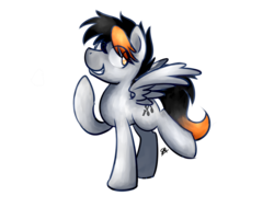 Size: 1280x1024 | Tagged: safe, artist:sugar morning, oc, oc only, oc:cdblake, pegasus, pony, commission, grin, male, pose, simple background, smiling, solo, spread wings, stallion, standing, transparent background, wings