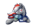 Size: 1280x1024 | Tagged: safe, artist:sugar morning, oc, oc only, oc:gloom plus, pony, commission, crossed hooves, folded wings, looking at you, lying down, male, pose, simple background, smiling, solo, stallion, transparent background