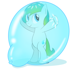 Size: 3000x2700 | Tagged: safe, artist:bladedragoon7575, oc, oc only, oc:delphina depths, balloon, bipedal, encasement, high res, simple background, that pony sure does love balloons, transparent background, y pose