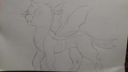 Size: 400x225 | Tagged: safe, artist:datrandomcat, oc, oc only, oc:facade, changeling, changeling oc, commission, looking at you, sketch, traditional art