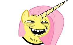 Size: 1920x1200 | Tagged: safe, fluttershy, pony, unicorn, g4, bronybait, bust, flutterbitch, fluttershy (g5 concept leak), g5 concept leak style, g5 concept leaks, g5 drama, meme, pekaface